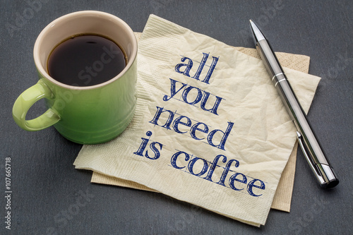 Bilde på lerret All you need is coffee