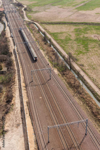 aerial view of railway tracks