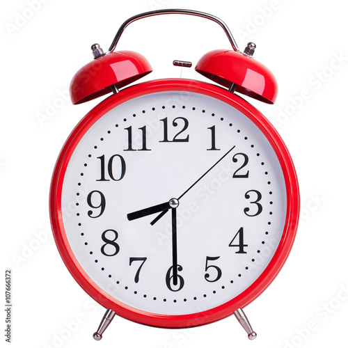 Alarm clock shows half of the ninth