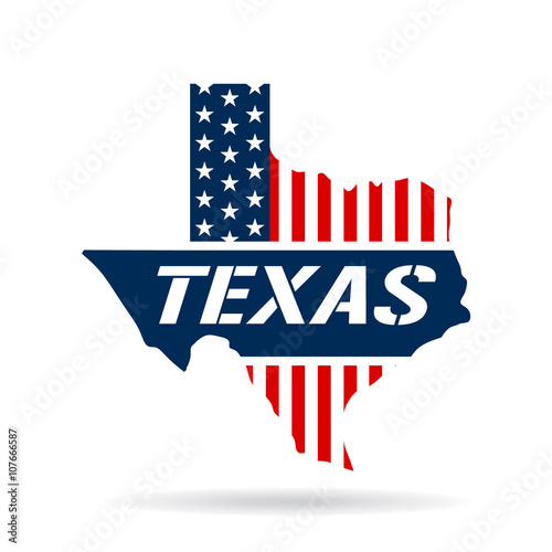 Texas patriotic map. Vector graphic design illustration