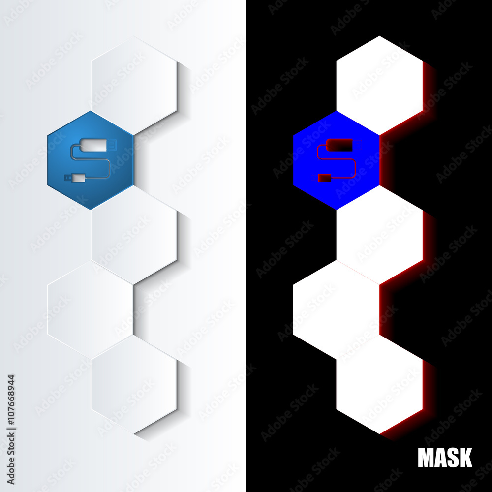 Obraz premium Hexagons_Blue_Icon_Vertical