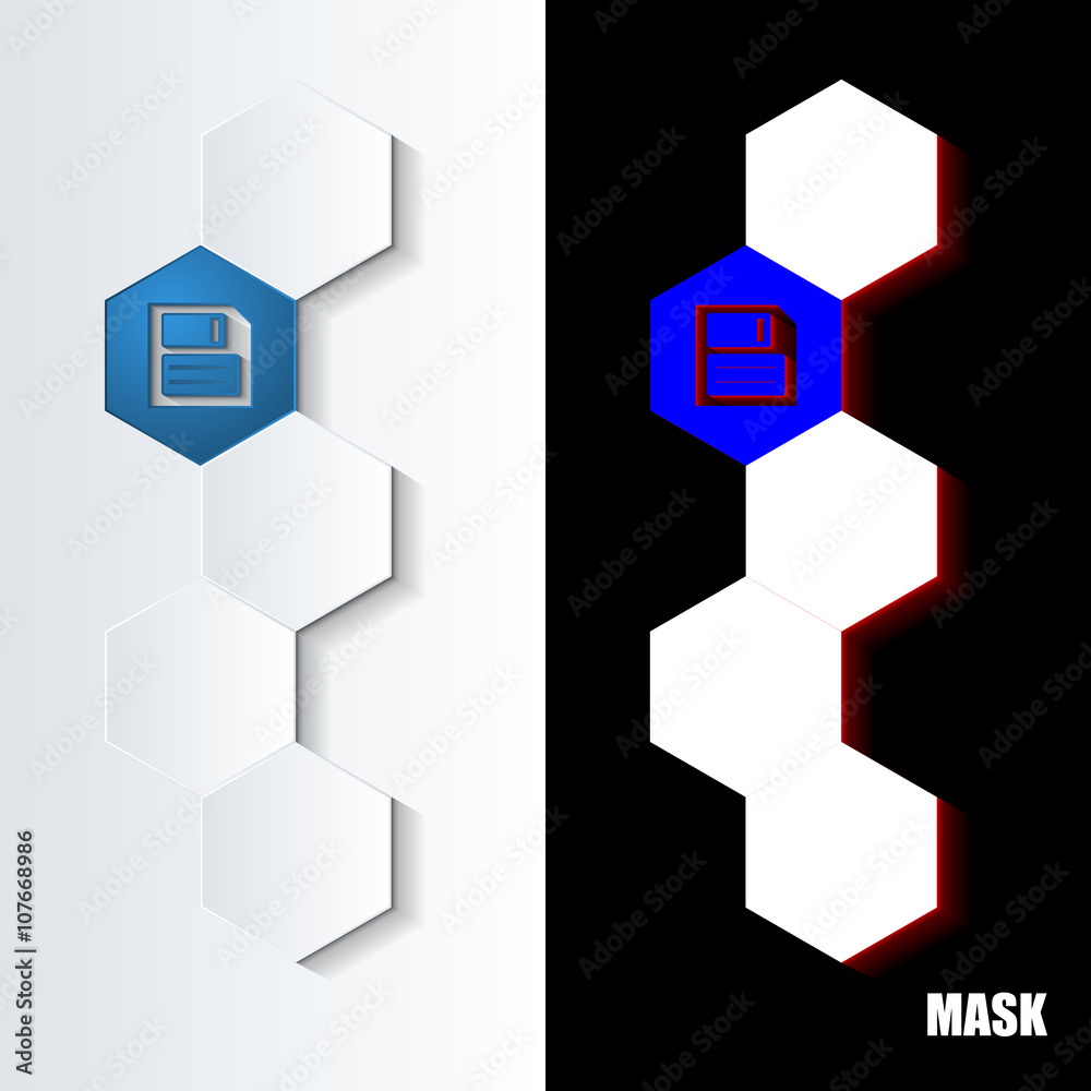 Obraz premium Hexagons_Blue_Icon_Vertical