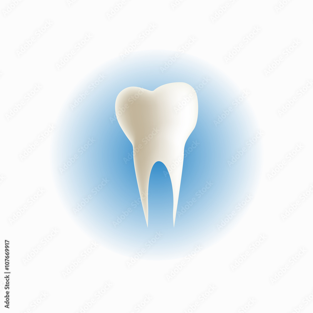 Tooth on a blue background, Vector illustration. Tooth on a blue background, Vector illustration.
