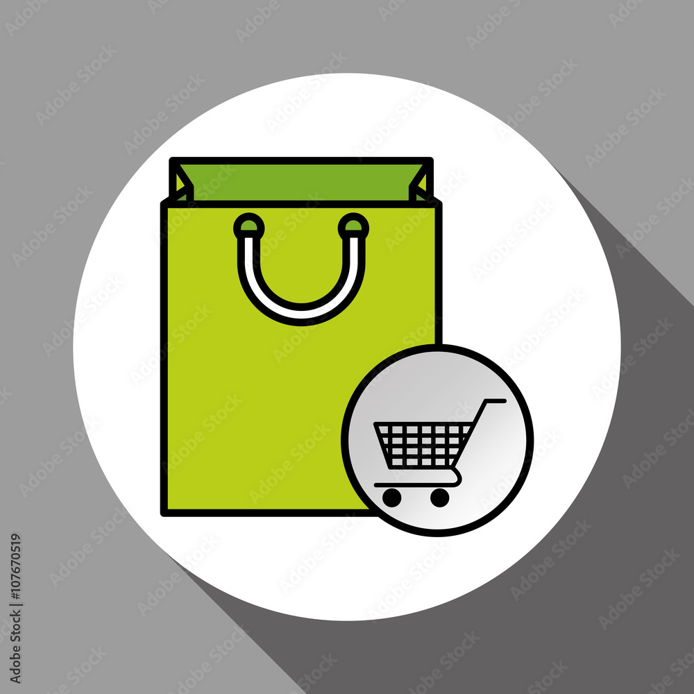 shopping cart and bag design , vector illustration shopping cart and bag design , vector illustration