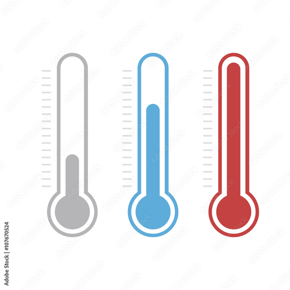 Isolated thermometers in different colors Isolated thermometers in different colors