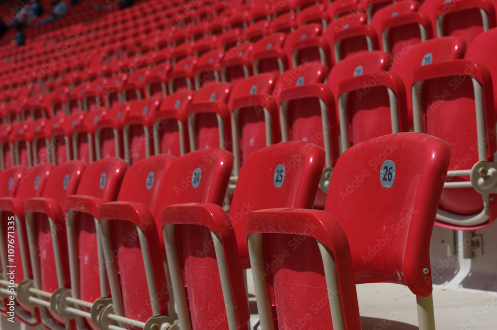 Fototapeta premium empty red stadium seats