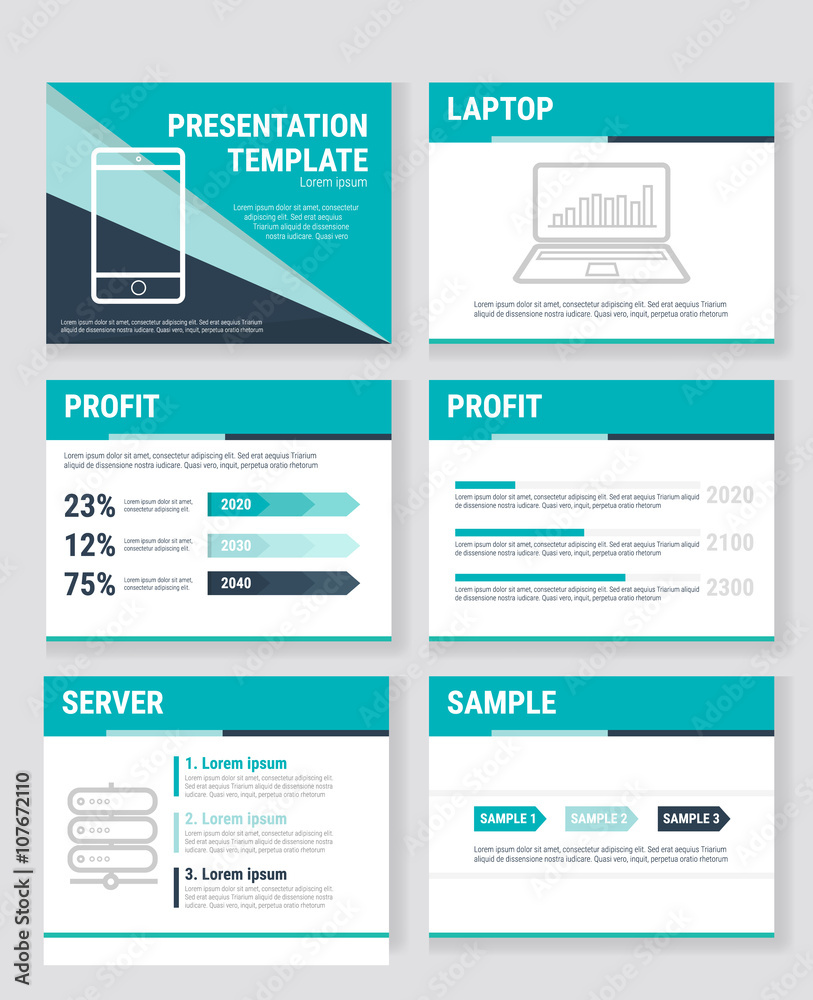 Business presentation templates and infographics vector elements