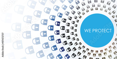 Abstract futuristic technology, lock digital on circuit board