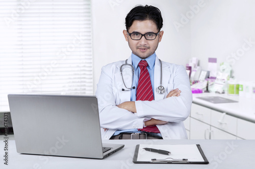 Confident male doctor