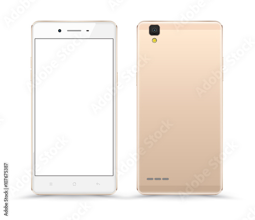 New realistic mobile phone smartphone collection mockups with blank screen isolated on white background. Vector illustration. for printing and web element, Game and application mockup.