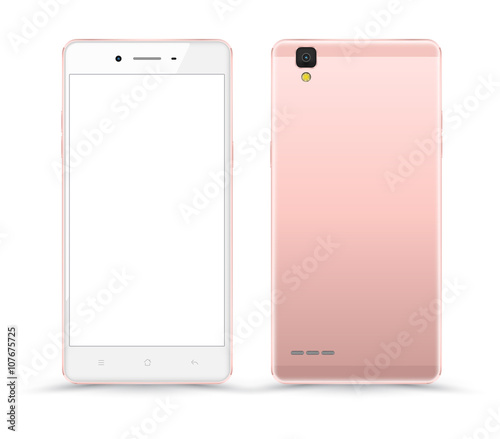 New realistic mobile phone smartphone collection mockups with blank screen isolated on white background. Vector illustration. for printing and web element, Game and application mockup.