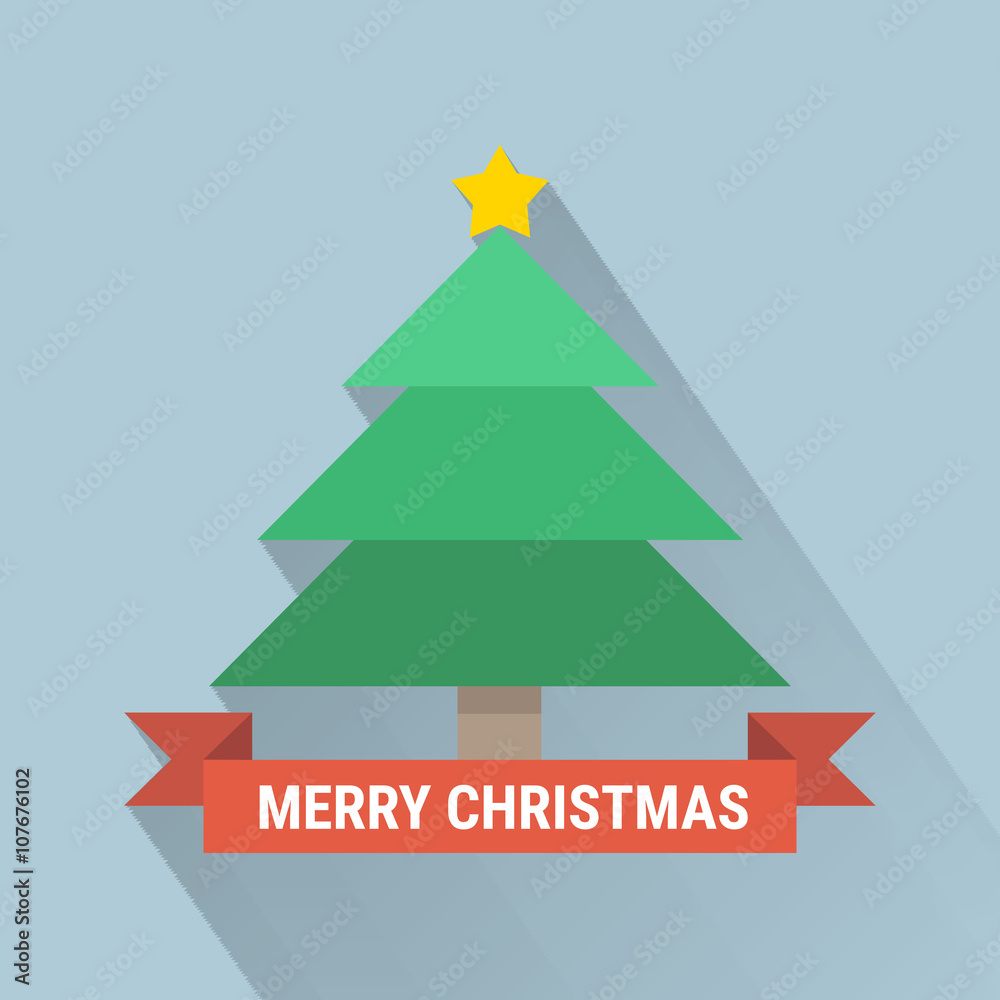 Fototapeta premium Christmas tree, vector illustration