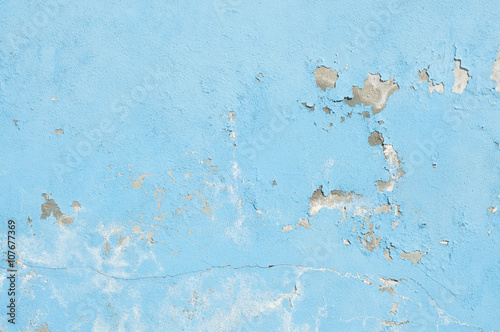 Cracks on a blue wall