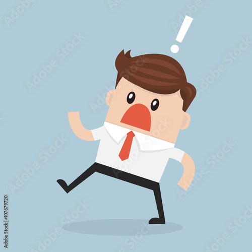Businessman with wide open mouth.
