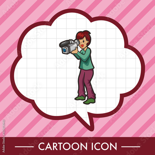 Reporter and photographer theme elements vector,eps