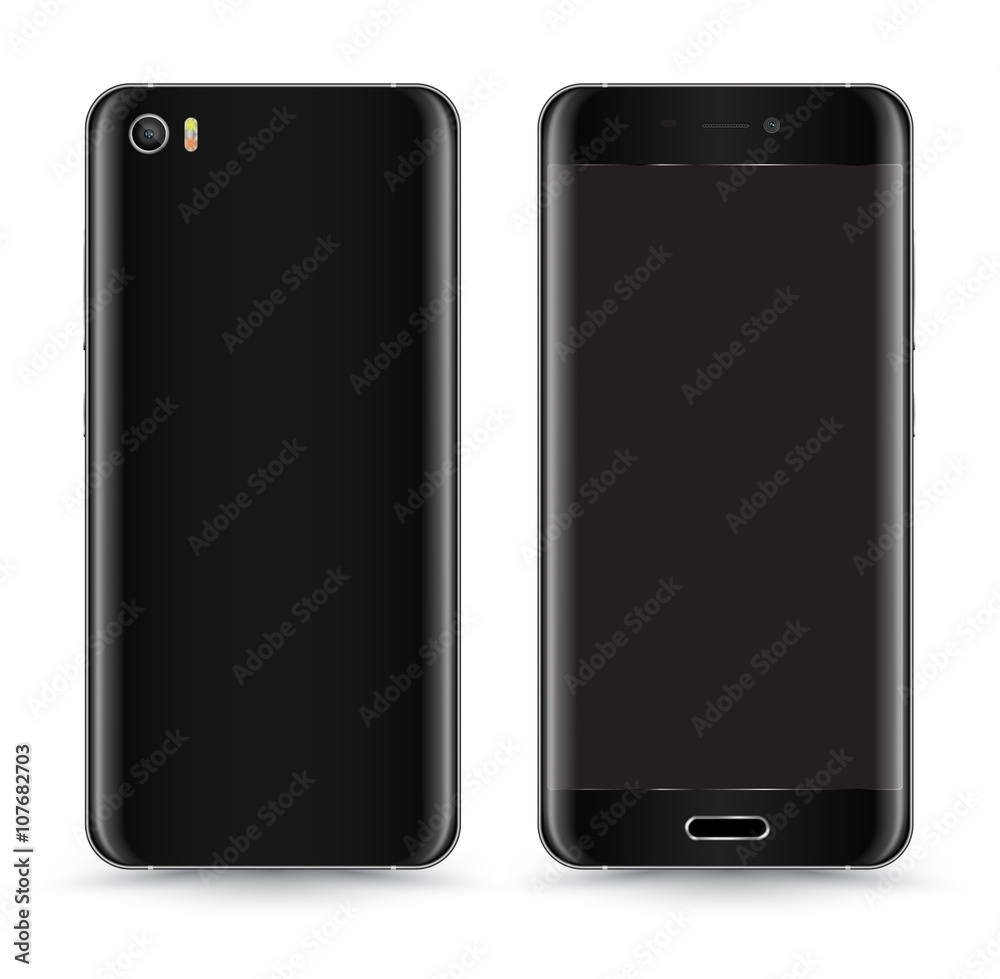 Smartphone Mockup Vector Front and Back. Smartphone Mockup Vector Front and Back.
