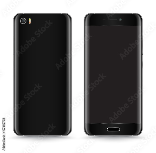 Smartphone Mockup Vector Front and Back.