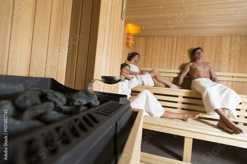 People in the sauna