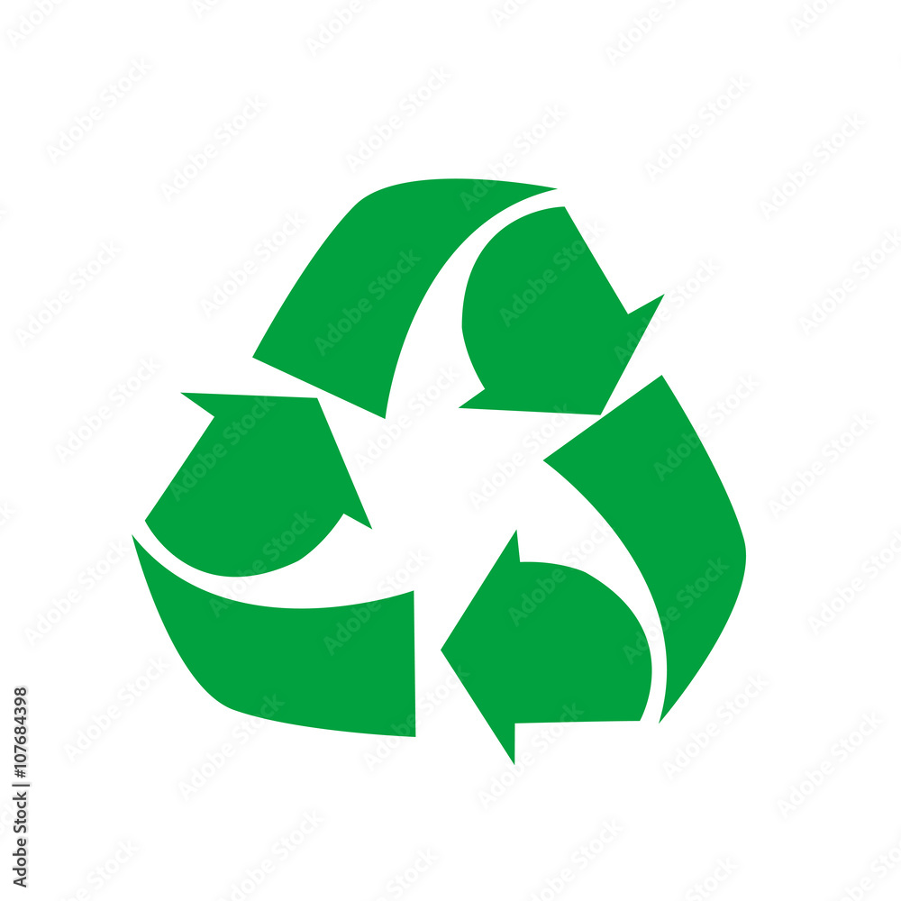Vector illustration of recycling symbol isolated on white Vector illustration of recycling symbol isolated on white