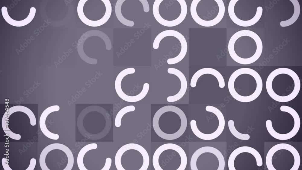 Abstract geometrical flat pattern animation on blue background