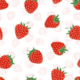 Strawberry seamless pattern. Vector repeating background. 