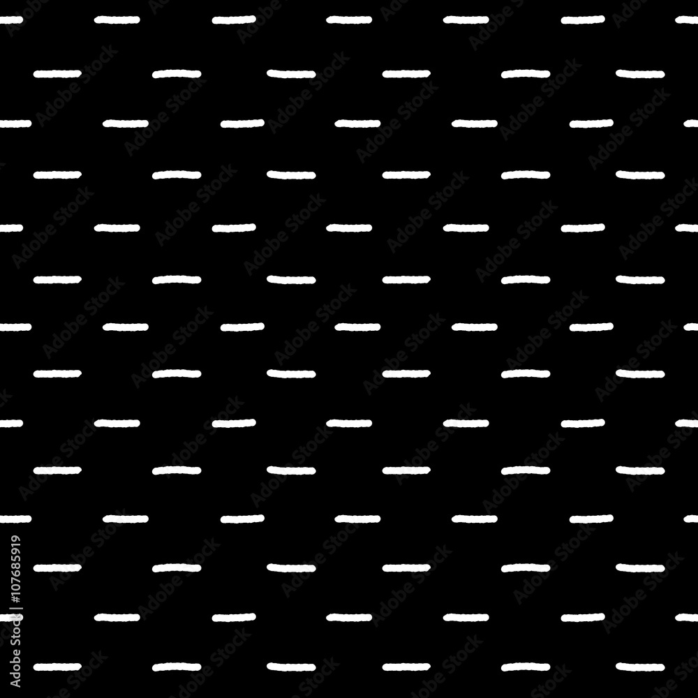 Black and white dash geometric seamless pattern, vector Black and white dash geometric seamless pattern, vector