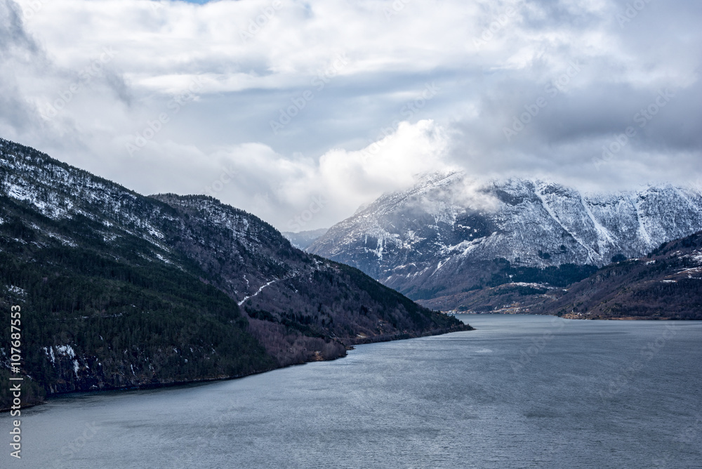 Mountain and fjord landscape in Norway