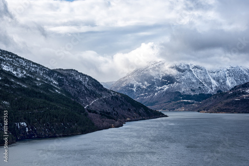 Mountain and fjord landscape in Norway