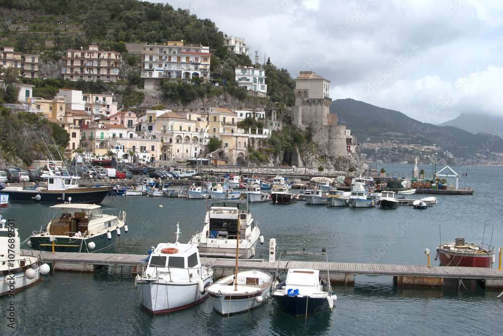 Landscape Cetara village, Amalfi peninsula, Italy