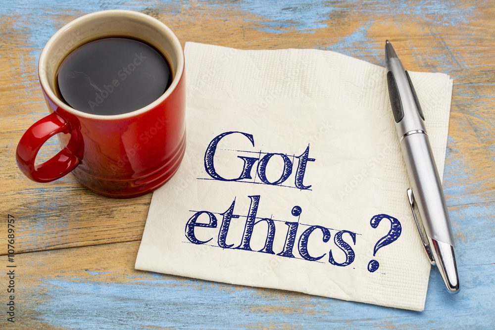 Got ethics? Question on napkin.