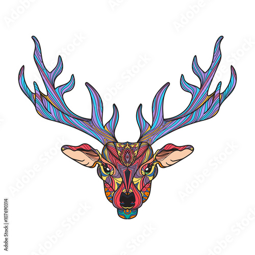 Deer head with horns