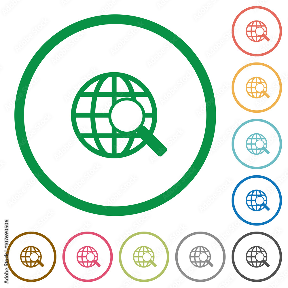 Web search outlined flat icons Web search outlined flat icons