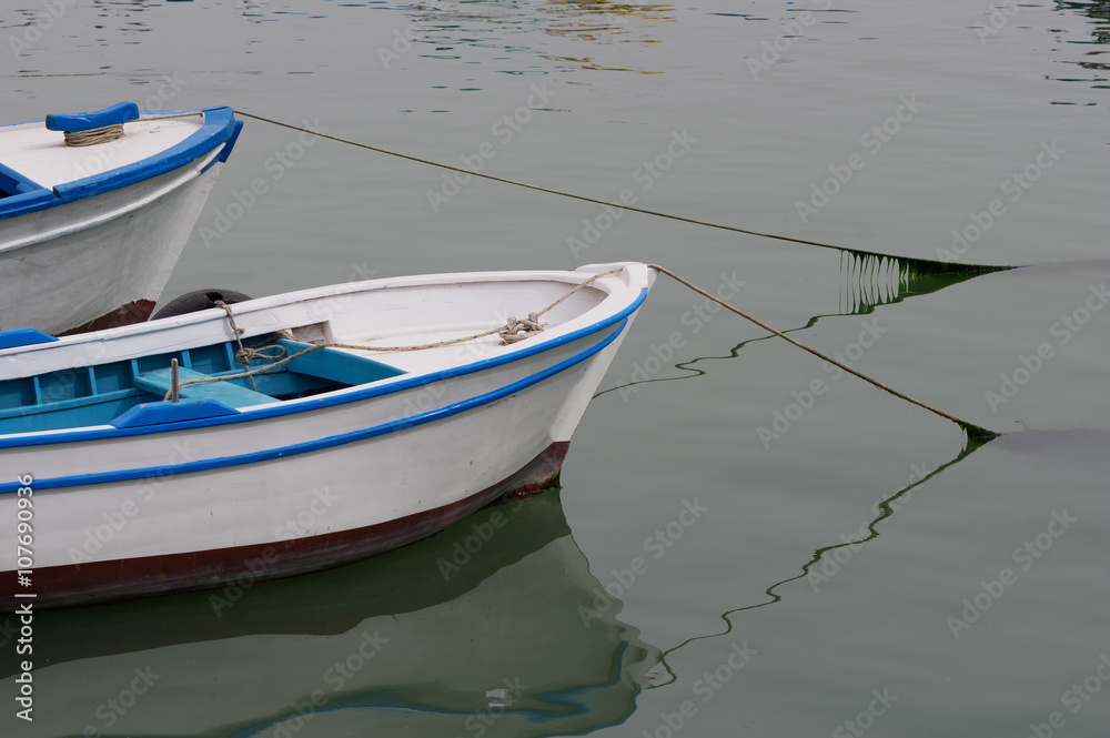 fishing boat reflection