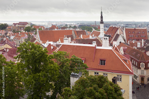 View of Old city's roofs. Tallinn. Estonia