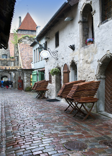 St. Catherine Passage - a little walkway in the old city Tallinn, Estonia. ..