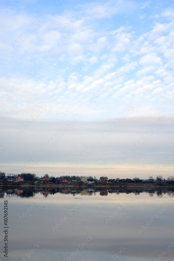 View of Neva River. View of Neva River.