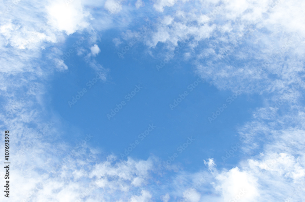 Obraz premium Blue sky and clouds frame