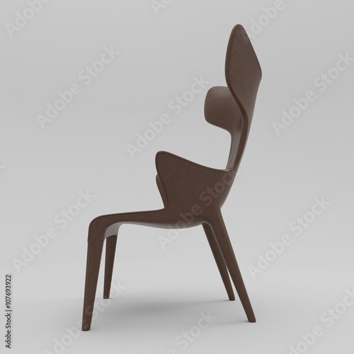 philippe starck chair 3D illustration. on white background with shadows and isolated. leather and strings photo