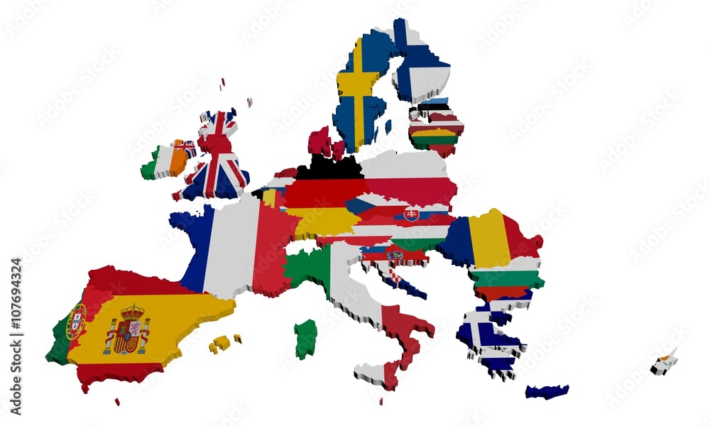 Obraz premium Europe Drapeaux isolé