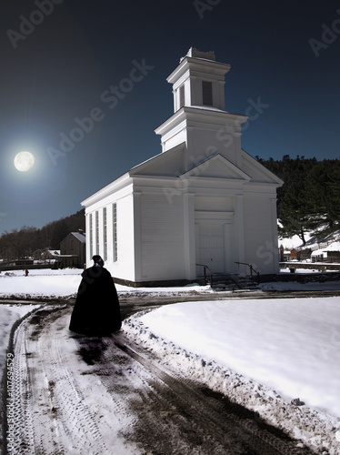 church at night