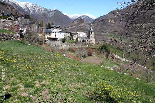 Villanova medieval village Benasque Huesca Pyrenees Spain photo