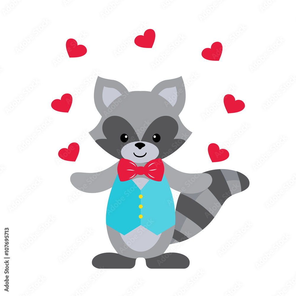 raccoon clothing and heart raccoon clothing and heart
