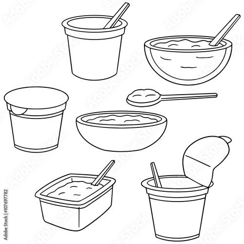 vector set of yogurt