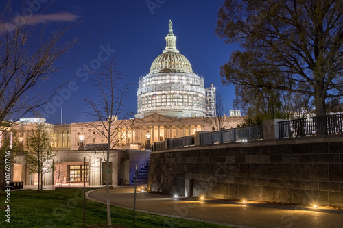 The U.S. Capitol Building with reduced scaffolding as a part of
