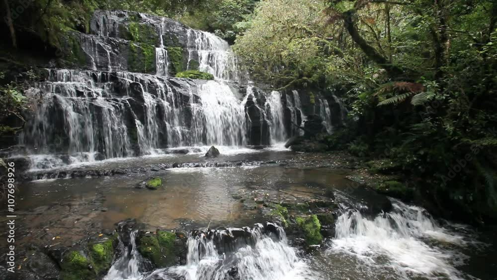Purakaunui cascading waterfall in the Catlins area of New Zealand Purakaunui cascading waterfall in the Catlins area of New Zealand