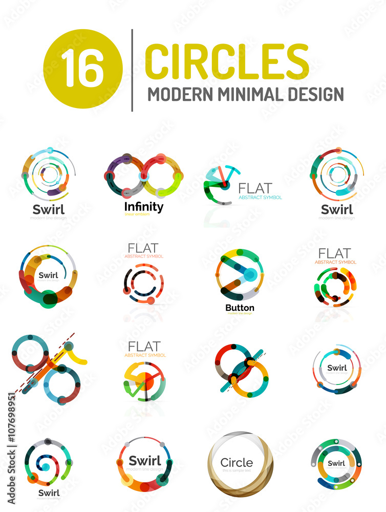 Set of various circle logos