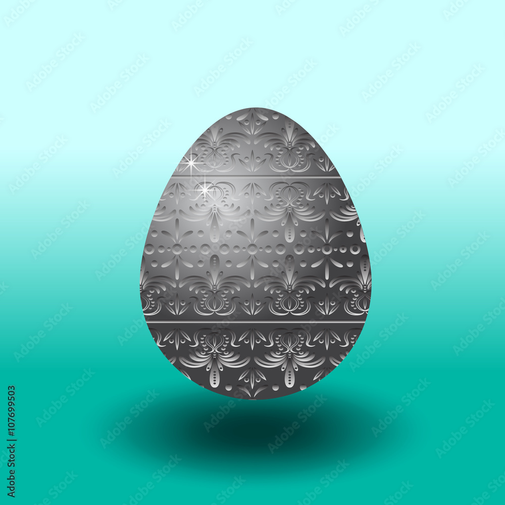 A single easter egg with abstract texture and Smooth Shadow on the Ground. A single easter egg with abstract texture and Smooth Shadow on the Ground.