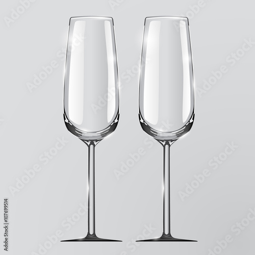 Realistic vector illustration of a champagne glass