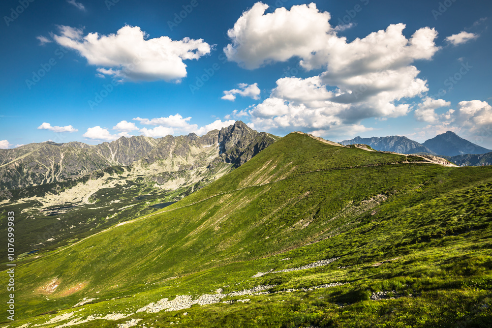 Tatra Mountain, Poland, view from Kasprowy Wierch to  Valley Gas