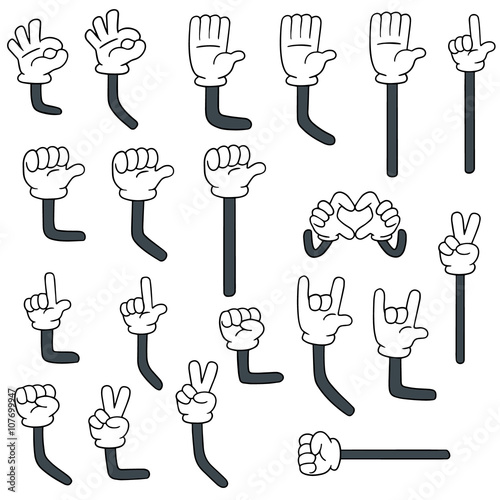 vector set of cartoon arm